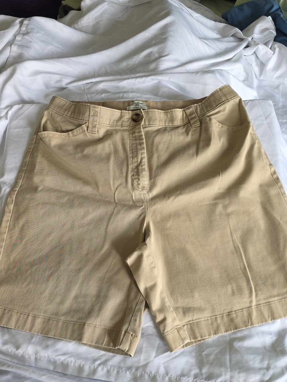 L.L. Bean Women's Tan Flat-Front Casual Shorts